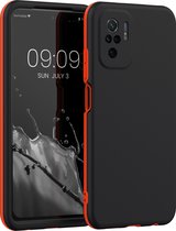 kwmobile hoesje compatibel met Xiaomi Redmi Note 10 / Note 10S - 3-delige cover met extra bescherming - Smartphonehoesje in zwart / oranje