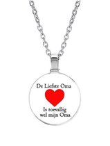 Akyol - de liefste oma is toevallig wel de mijne Ketting - Oma - oma - lieve oma - de liefste oma - oma I love you - familie - grootmoeder - 60 CM lang