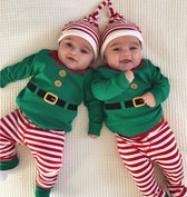 kerst romper baby outfit  100% kattoen - Kerst Elf pakje - kerst outfit baby jongens/meisjes - Kerst trui baby 0-3 maanden oud baby romper