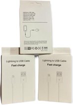 3x Lighting Oplaadkabel 2 Meter - Oplader Iphone - Iphone oplader - Geschikt voor Apple Iphone - 2m - 6-7-8-X-XS-XR-11-12-13 PRO - PRO MAX