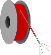 Câble réseau | Cat 5e | F / UTP | noyau souple | LACC | 5,3 mm | 100 mètres | PVC | Sur rouleau | Rouge | Allteq