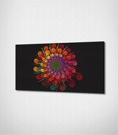 Multicolored Flowers Canvas- 100 x 60 cm - Bloemen - Schilderij - Canvas - Slaapkamer - Wanddecoratie  - Slaapkamer - Foto op canvas