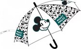 Disney Mickey Mouse paraplu transparant voor jongens/meisjes/kinderen 71 cm - Doorzichtige kinderparaplu - Regenkleding/regenaccessoires
