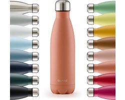 foto van Blumtal Thermosfles - Met dubbele wand - Thermosbeker Koffie, Thee en Koele dranken - Travel Mug - 500ml - Mineral Rood - Rood