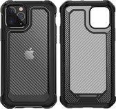 Iphone 12 - TPU Telefoonhoesje - Versterkte Rand (Shockproof) - Zwart/Grijs