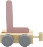 Lettertrein L roze | * totale trein pas vanaf 3, diverse, wagonnetjes bestellen aub
