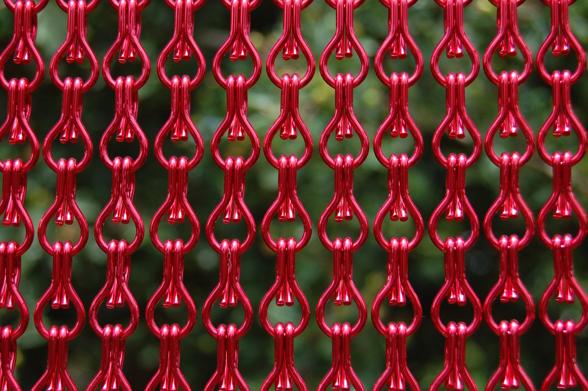 La Tenda Deurgordijn Kettinggordijn Alusax 7 120x230cm rood