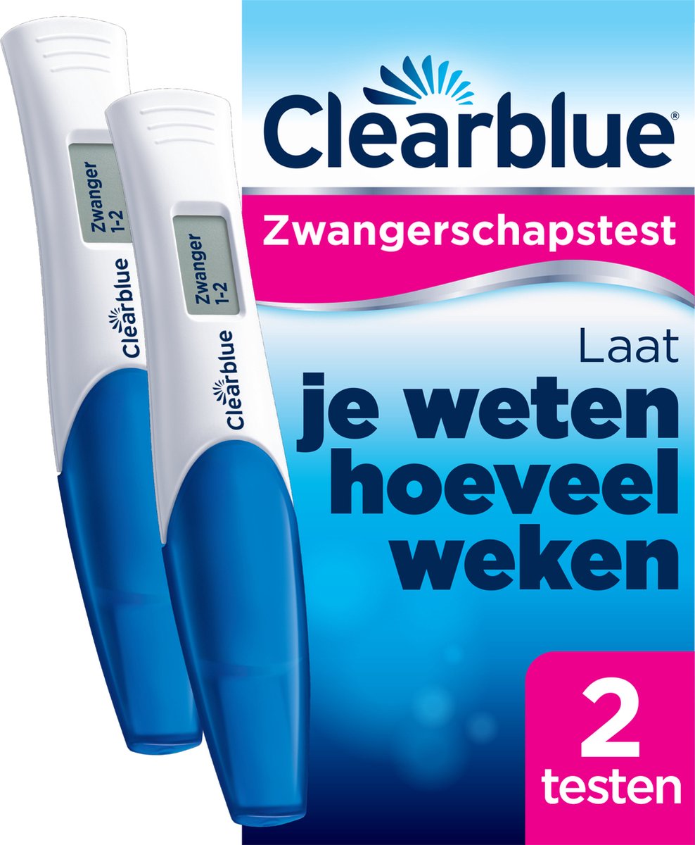 Clearblue Zwangerschapstest Digitaal met Wekenindicator - 2 zelftesten - Clearblue