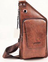 Tan Bruine Heren Imitatieleer Schoudertas Crossbodytas