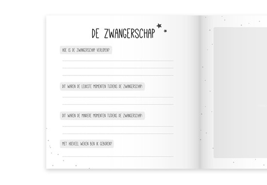Pagina over de zwangerschap met vragen over het verloop, leuke en minder leuke momenten.