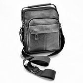 Heren Grote Schoudertas Zwarte Imitatieleer Crossbodytasstas