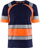 Blaklader T-shirt High Vis 3421-1030 - Marineblauw/Oranje - XS