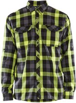 Blaklader Overhemd flanel 3299-1153 - Zwart/High Vis Geel - S