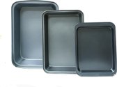 Ovenschaal - ovenschaal rechthoekig - oven bakplaat -  Staal 3 stuks