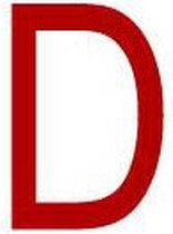 Mini letter D, rood wit 22,8 x 38 mm - 12/vel