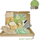 green-goose® Duurzaam Verzorgingspakket Lena | 7-delig | 15 Herbruikbare Wattenschijfjes | 3 Hennepvezel Gezichtreinigingsdoekjes | Zachte Mega Pad | Herbruikbare Wattenstaafjes
