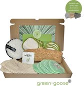green-goose® Duurzaam Verzorgingspakket Ural | 6-delig | 15 Herbruikbare Wattenschijfjes | Zachte Mega Pad | Kurk Make-up Etui