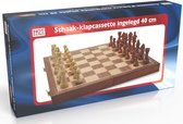Schaak-klapcassette ingelegd 40 cm verzwaarde schaakstukken