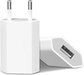 iPhone Oplader - USB Adapter - Universele iPhone Lader - USB stekker - USB lader - Blokje - Universeel - Wit
