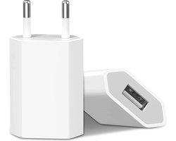 Oplader - USB Adapter - Universele Lader - USB stekker - USB lader - Blokje - Universeel - Wit