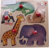 Selecta Spielzeug Vormenpuzzel Zoo Junior 20 Cm Hout 6-delig