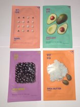 4 pack sheet mask - Holika Holika - Pack van 4 verschillende Koreaanse gezichtsmaskers