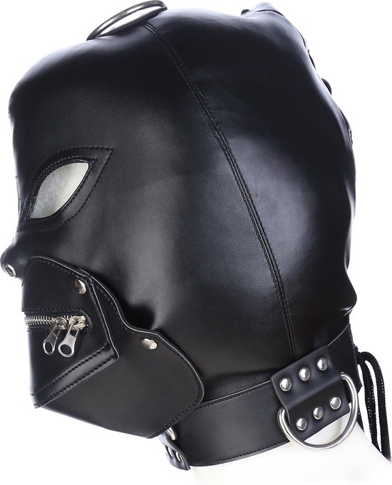 Extreme Luxe Bdsm Sm Sex Masker Hoge Kwaliteits Vegan Leer 6526