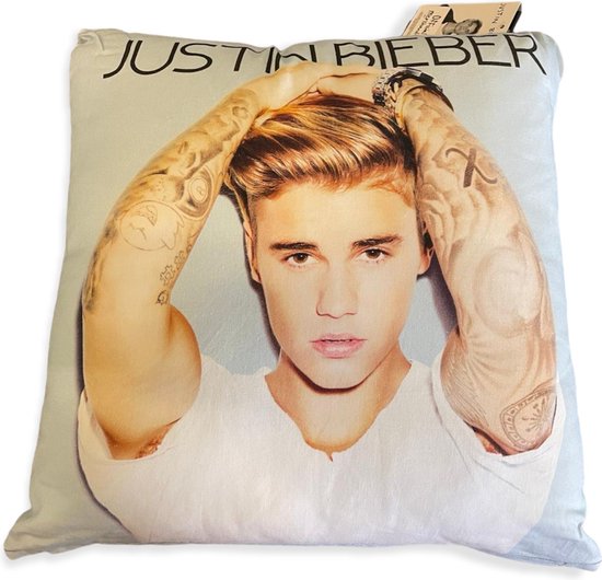 Officieel Justin Bieber Kussen Wit - Hoofdkussen - Decoratie - Dekbedovertrek - Cadeau voor Vrouw