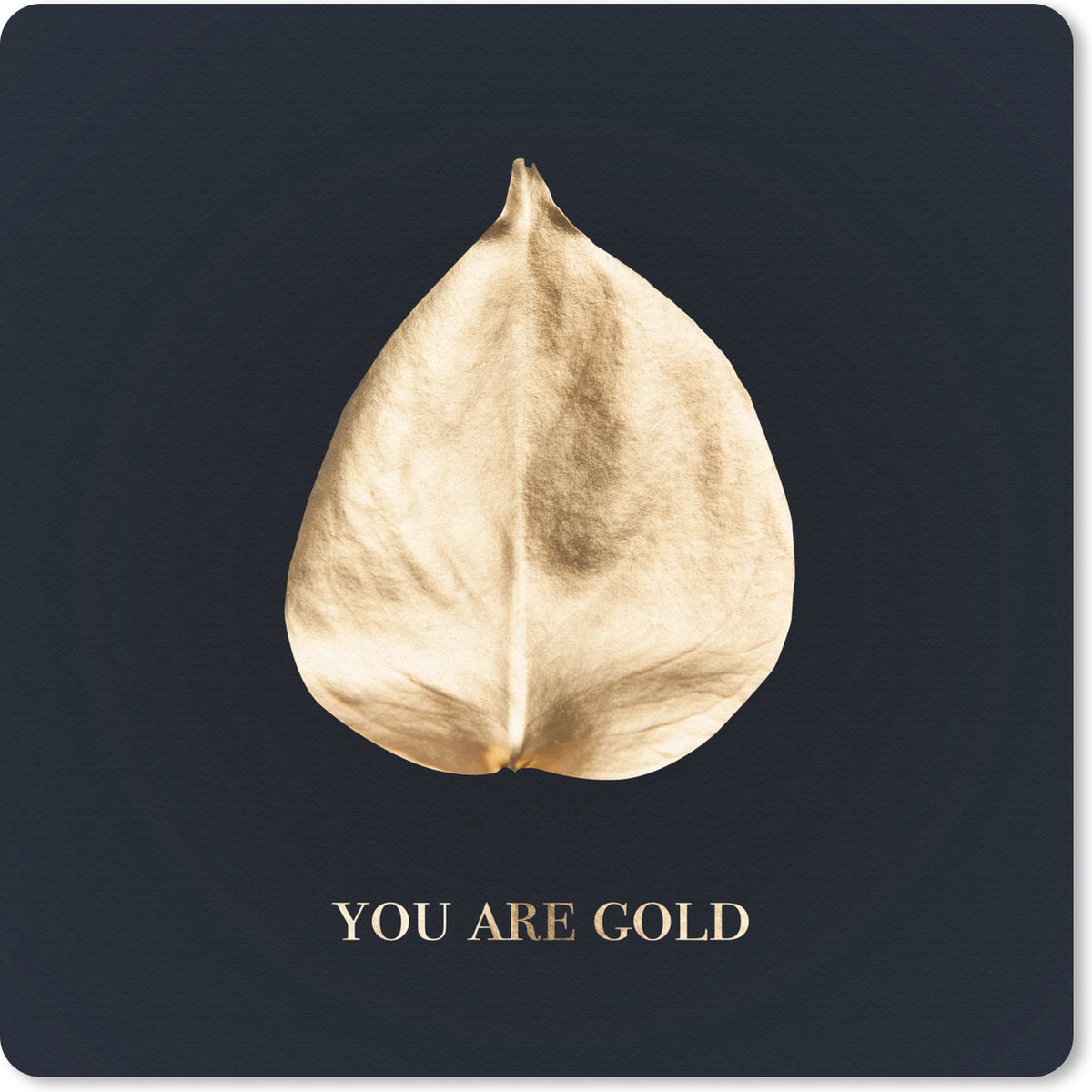 Muismat 30x30 cm - Mousepad Blad - Goud - Quotes - Muismatten
