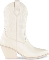 POSH by Poelman JUUL Dames Western Enkel Laarzen - Off White - Maat 38