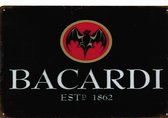 Wandbord, Bacardi, Rum, Mancave, Wand Decoratie, Emaille, Reclame Bord, Tekst, Metalen bord, Grappig, 20 x 30 cm, Mannen Cadeau, Bar, Cafe, Cave & Garden