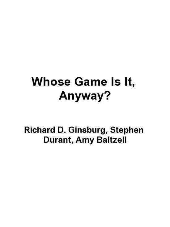 Whose Game Is It, Anyway? - cover