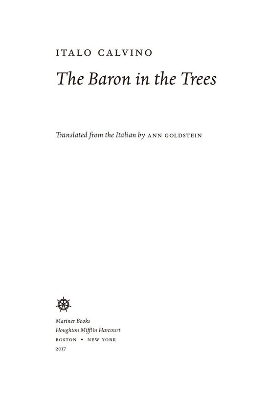 Titelpagina van "The Baron in the Trees" van Italo Calvino, vertaald door Ann Goldstein.