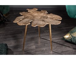 Salontafel Goud in een filigraan Bladmotief Leaf 57 cm Materiaal hoogwaardige metaal-aluminium legering