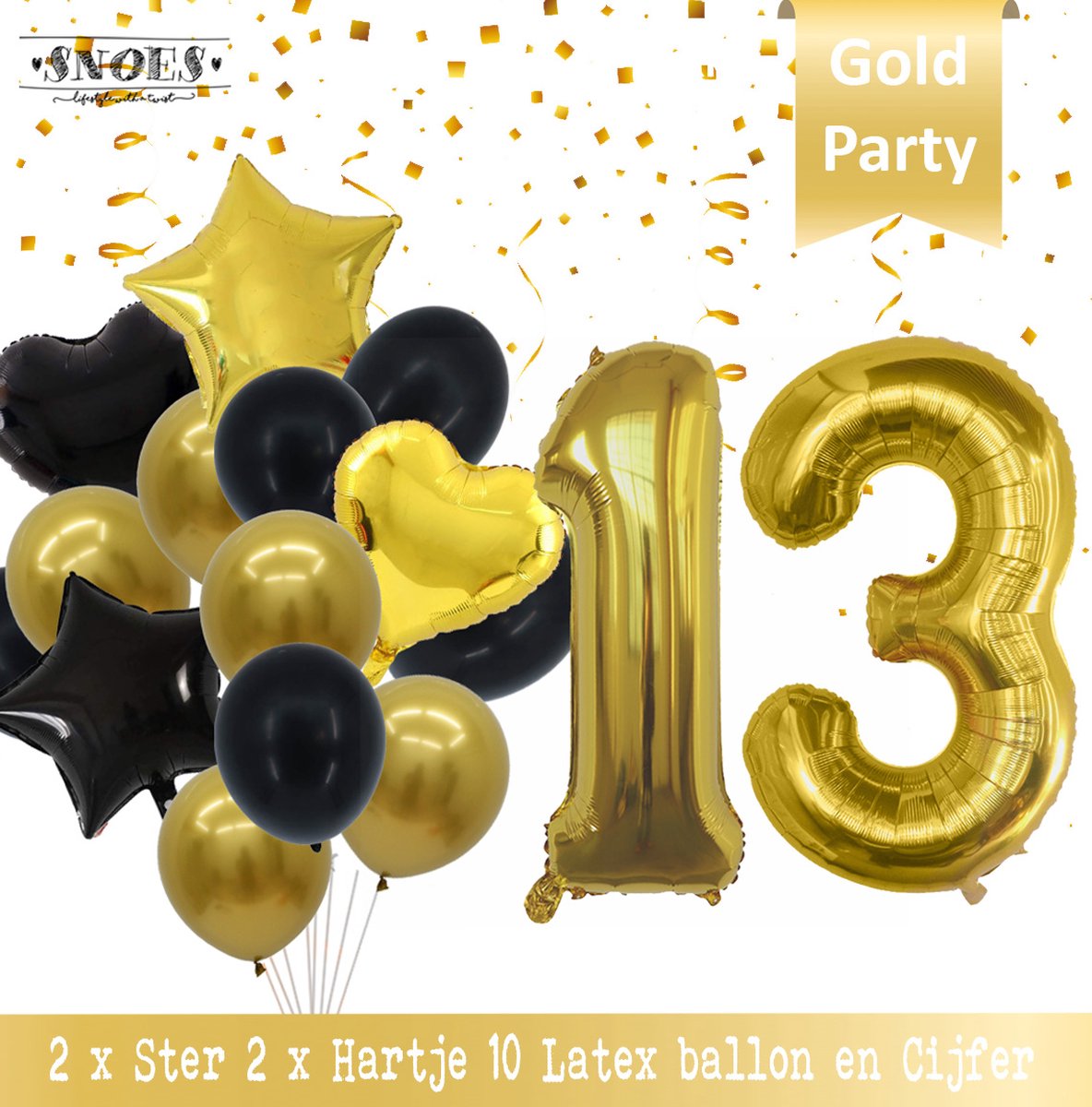 Ballon numéro d'or 0 année avec standard 76cm - Partywinkel