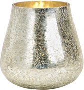 Lantaarn van zilver glas - Windlicht - (B/H/D) 12x13x12cm