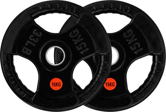 Olympische halterschijven set 2 x 15 kg Gietijzer Zwart 50/51 MM