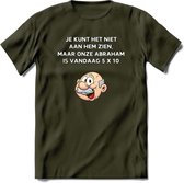 Je kunt het niet aan hem zien T-Shirt | Grappig Abraham 50 Jaar Verjaardag Kleding Cadeau | Dames – Heren - Leger Groen - XXL