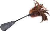 Nooitmeersaai - Kietelaar veren met kleine paddle bruin - 40 cm