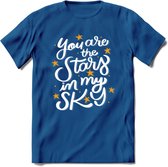 You Are The Stars In My Sky - Valentijn T-Shirt | Grappig Valentijnsdag Cadeautje voor Hem en Haar | Dames - Heren - Unisex | Kleding Cadeau | - Donker Blauw - XXL