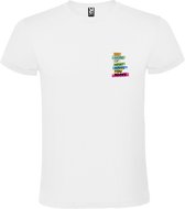 Wit t-shirt met kleine print met tekst  'Do More of What Makes You Happy'   size XXL