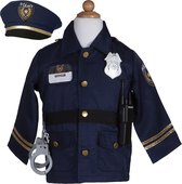 Great Pretenders Verkleedkledij Politie vest met hoed en walkie - Blauw - Maat 5-6 jaar