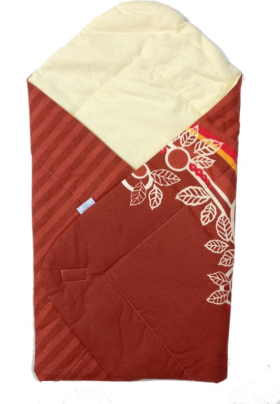 Foto: Babymatex wikkeldoek omslagdoek baby swaddle wrap gevoerd met klittebandsluiting 80x80 cm rood