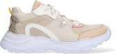 Braqeez 422292-506 Meisjes Lage Sneakers - Beige/Wit/Roze - Leer - Veters
