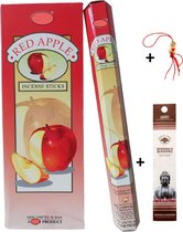 2 Kokers - Wierook - Wierookstokjes - Wierooksticks - Incense sticks - Rode Appel - Red Apple - 40 stokjes + 5 mini wierookstokjes + Gelukspoppetje