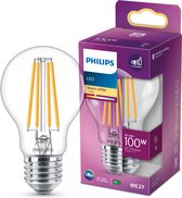 Philips LED Lamp Transparant - 100 W - E27 - warmwit licht