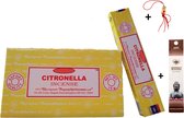 2 pakjes met 15 gram - Wierook - Wierookstokjes - Incense sticks - Citronella - Citroen + 5 Mini Wierookstokjes + Gelukspoppetje
