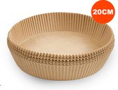 Heteluchtfriteuse Wegwerpbakjes 50 Stuks - 20cm - Geschikt Voor AirFryer Wegwerpbakjes - Bakpapier - Wegwerp Bakjes (50 stuks!) - Wegwerppapier 50 Stuks - Bakjes -  Bakpapier Rond