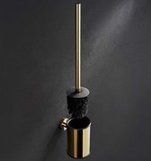 BGL Wandmontage Opgezette Gouden Toiletborstel, 304 Roestvrij staal Ronde Toiletborstelhouder voor Badkamer (goud)