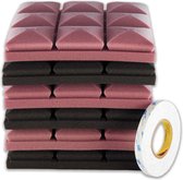 Brute Strength - Isolatieplaten - Inclusief zelfklevende tape - 30x30x5 cm - Mushroom - 6 stuks Zwart Paars - Geluidsisolatie - Geluidsdemper - Akoestisch wandpaneel